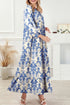Sky Blue Boho Printed Half Sleeve Maxi Dress