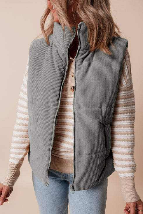 corduroy puffer vest