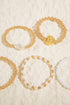 Gold Alloy Plated Pearl Beading 10pcs Bracelet Set