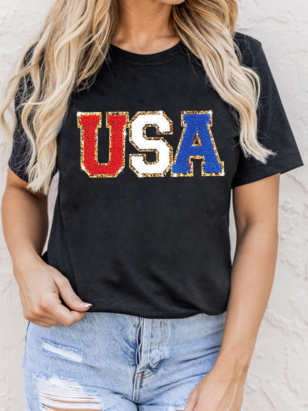 black-glitter-trim-chenille-usa-graphic-t-shirt