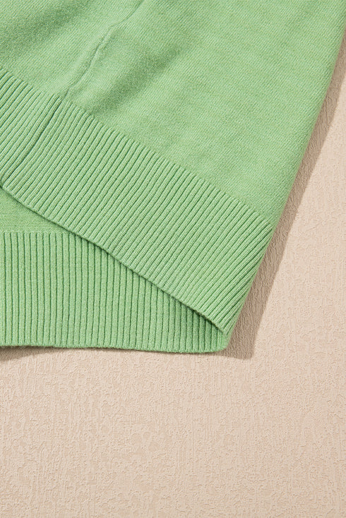 Green Holiday Jacquard Pattern Short Sleeve Cardigan