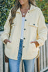 Beige Turn Down Collar Buttoned Shirt Jacket