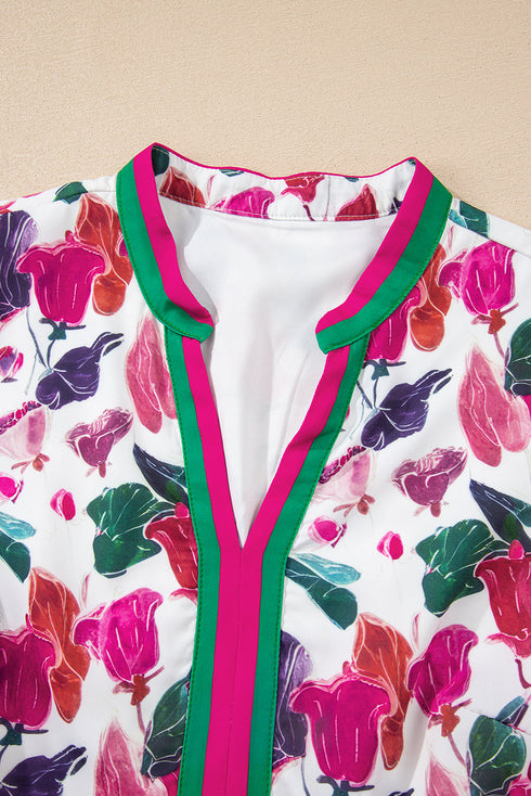 floral print long sleeve mini dress