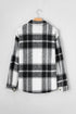 Gray Plaid Color Block Buttoned Long Sleeve Jacket with Pocket