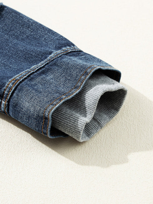 dark-blue-fake-two-piece-hooded-zip-up-denim-jacket