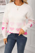 Apricot Drop Shoulder Romantic Heart Pattern Sweater