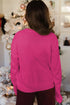 Rose Red Sequined Bow Graphic Christmas Holiday Sweater