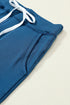 Sail Blue Drawstring Elastic Waistband Pocketed Joggers