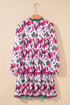 floral print long sleeve mini dress