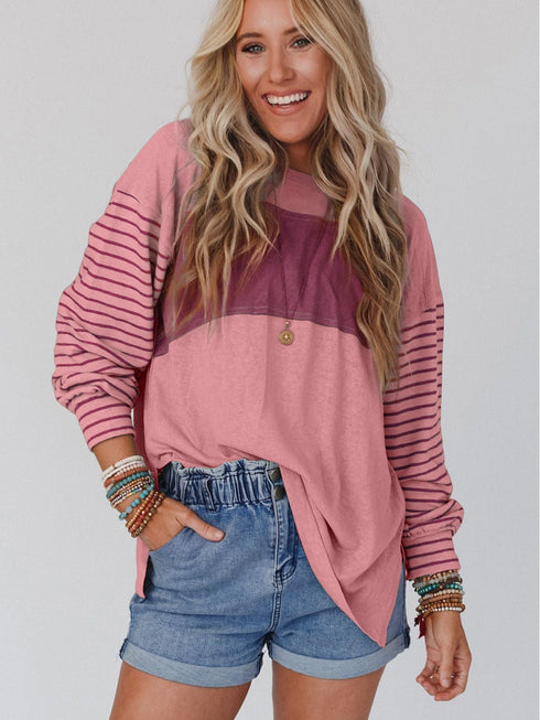 peach-blossom-colorblock-striped-bishop-sleeve-top