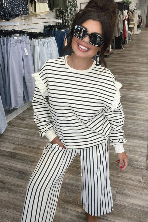striped 2pcs pant set