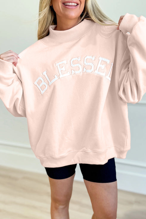 light pink crewneck sweatshirt