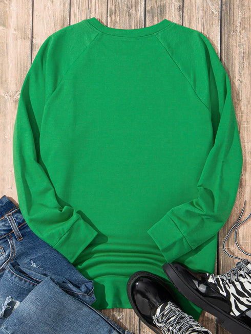 green-solid-round-neck-raglan-sleeve-sweatshirt