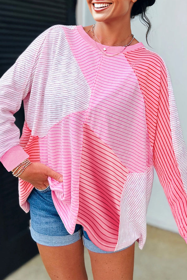 pink striped top