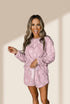 Lavendula Textured Leopard Fleece Loose Two Piece Lounge Set