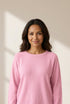 Pink Solid Color Knit Loose Bracelet Sleeve Dolman Sweater