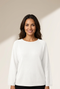 White Solid Color Knit Loose Bracelet Sleeve Dolman Sweater