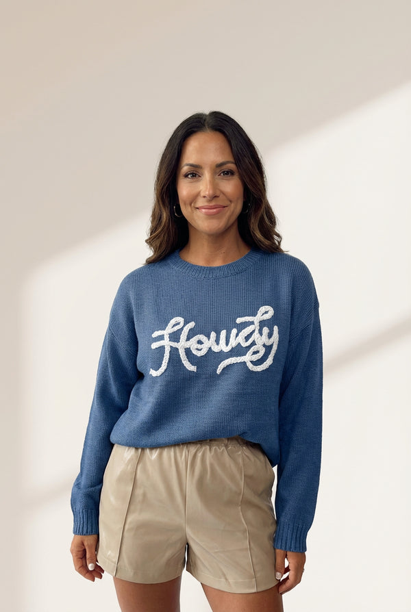 Dusk Blue Women's Cozy Embroidered Western Sweater - Chic Country Style for Everyday Comfort and Versatility made for easy styling and wardrobe