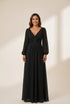 Elegant Chiffon V-Neckline Long Sleeve Formal Evening Dress