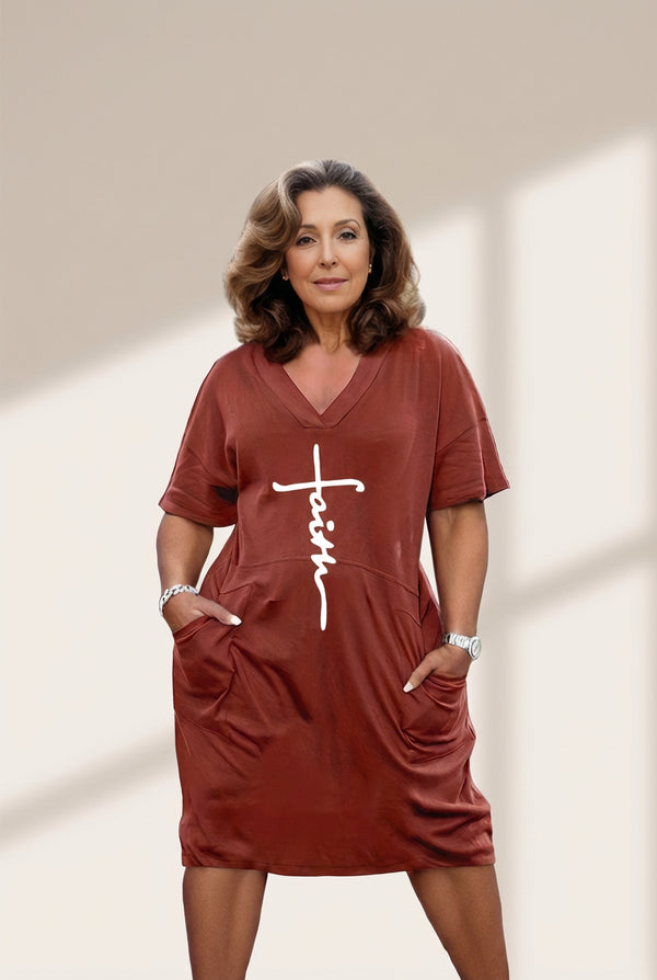 Faith Cross T-Shirt Dress with practical styling and dependable silhouette control.