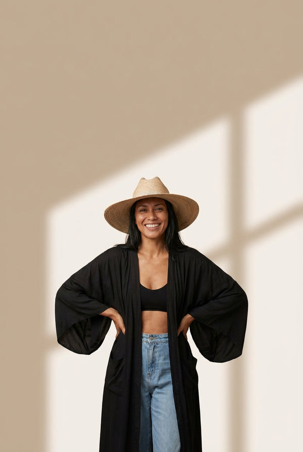 Women's Onyx Flowing Long Sleeve Resort Robe and Duster with practical styling and dependable silhouette control.