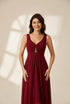 Women's V-Neck High-Low Chiffon Evening Party Dress