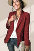 Sophisticated Solid Lapel Button Long Sleeve Blazers