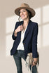 Sophisticated Solid Lapel Button Long Sleeve Blazers