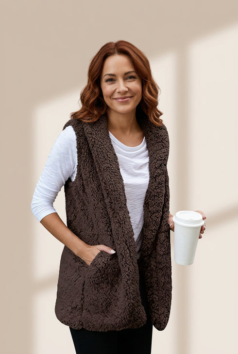 Winter Fluffy Hooded Vest