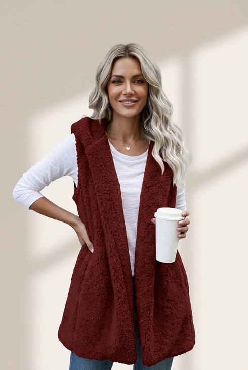 Winter Fluffy Hooded Vest