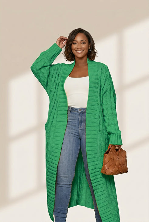 women's plus size long cardigan sweater made for easy styling and wardrobe coordination, with premium-like structure and finish. with practical