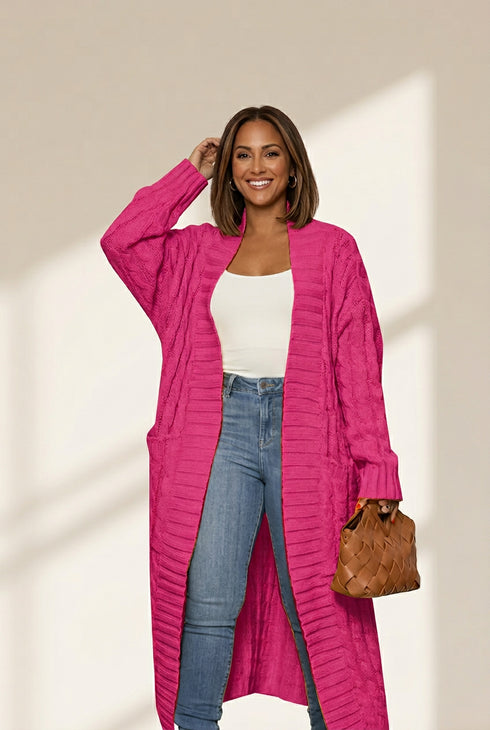 women's plus size long cardigan sweater made for easy styling and wardrobe coordination, with premium-like structure and finish. with practical