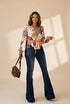 Women's Seamed Flare Denim Pants in Pants & Culotte