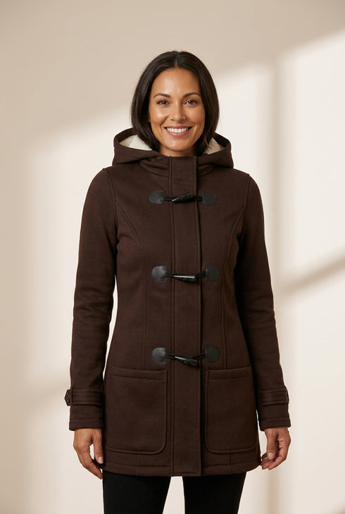 Black Toggle Coat with Hood