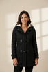 Black Toggle Coat with Hood