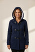 Black Toggle Coat with Hood