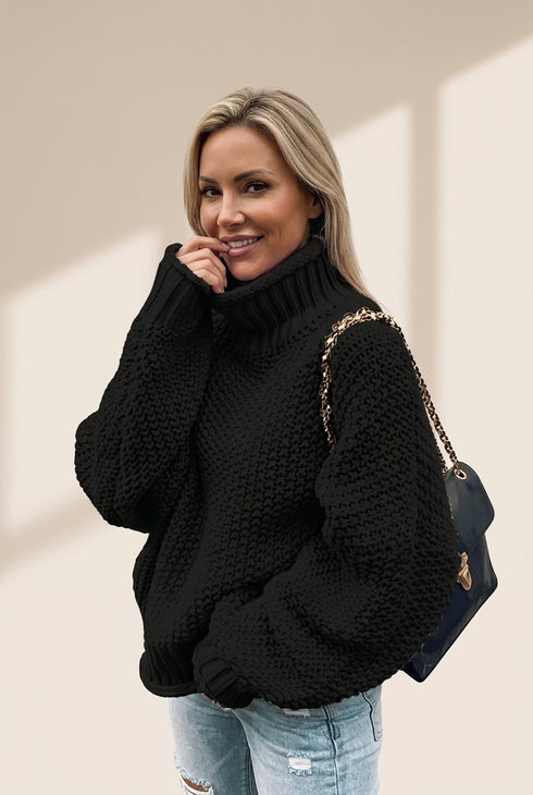 Chunky Knit Turtleneck Pullover