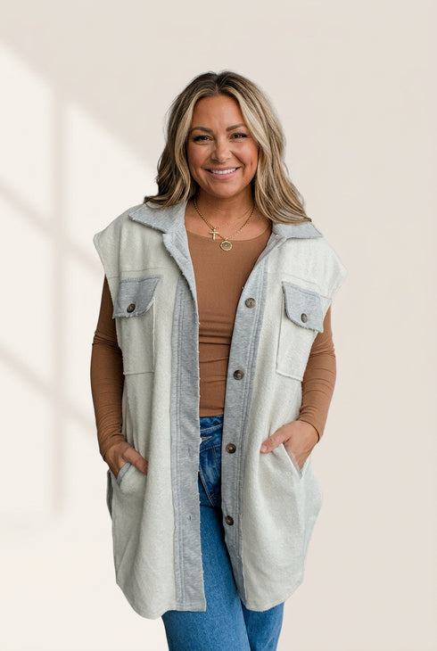 Button-Down Denim Vest