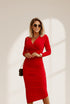 Solid Long Sleeve Slim Fit Maxi Dress