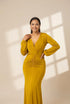 Solid Long Sleeve Slim Fit Maxi Dress