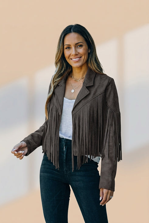 All-Season Fringe Suede Jacket