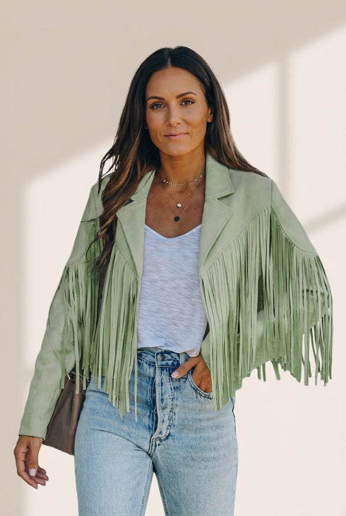 All-Season Fringe Suede Jacket