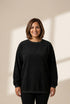 Women's Letter Printed Crewneck Baggy Fit Long Sleeve Tee