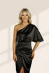 Women's One-Shoulder Sleeve Irregular Slit Dress