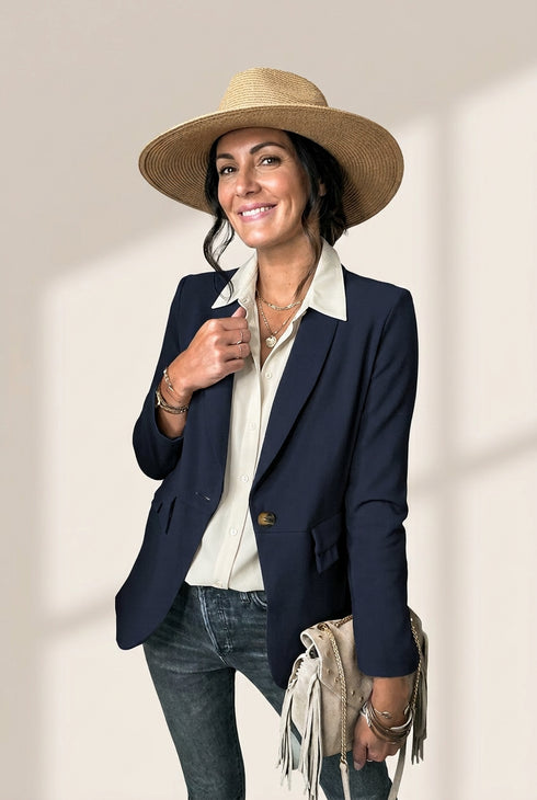 Simple Solid Blazer for Everyday Wear