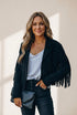 Women's Lapel Fringe Long Sleeve Coat in Coats with versatile layering silhouettes