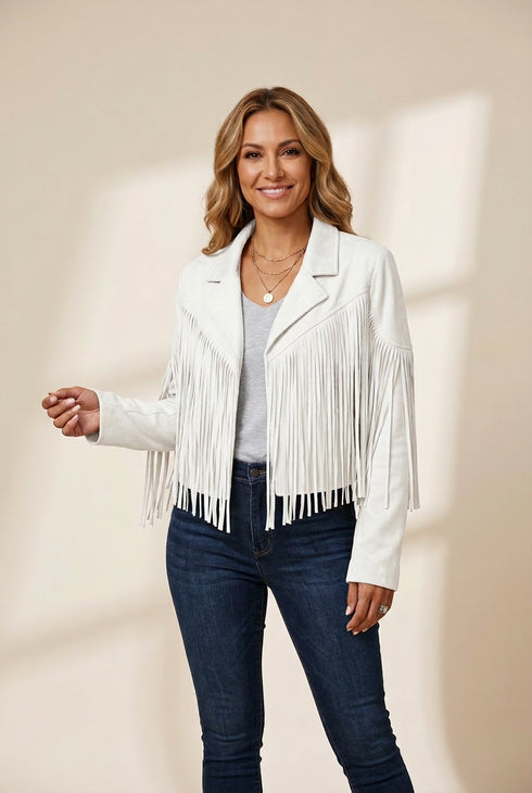 Women's Lapel Fringe Long Sleeve Coat in Coats with versatile layering silhouettes