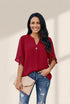 Women's Casual V-Neck Short Sleeve Chiffon Blouse