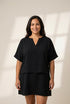 Women's Casual V-Neck Short Sleeve Chiffon Blouse