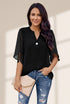Women's Casual V-Neck Short Sleeve Chiffon Blouse